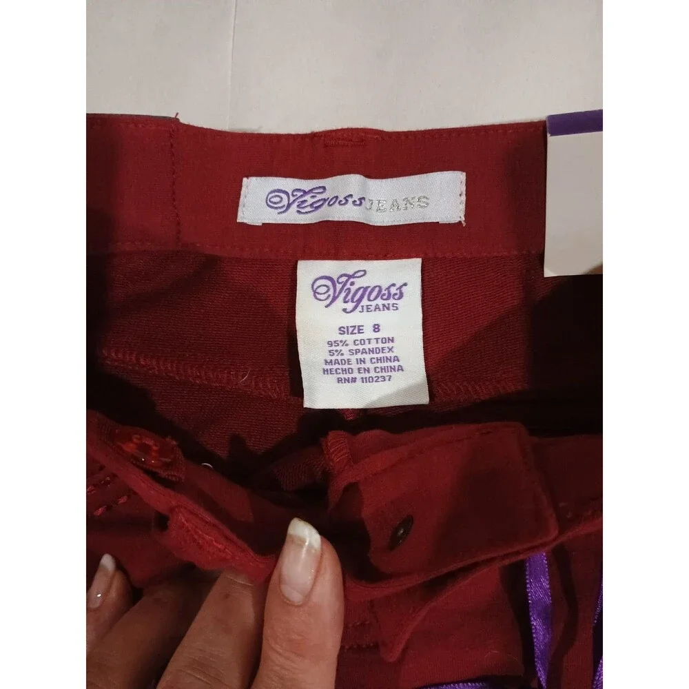 Vigoss Girls Size 8 Red Stretch Skinny Jeans NWT
